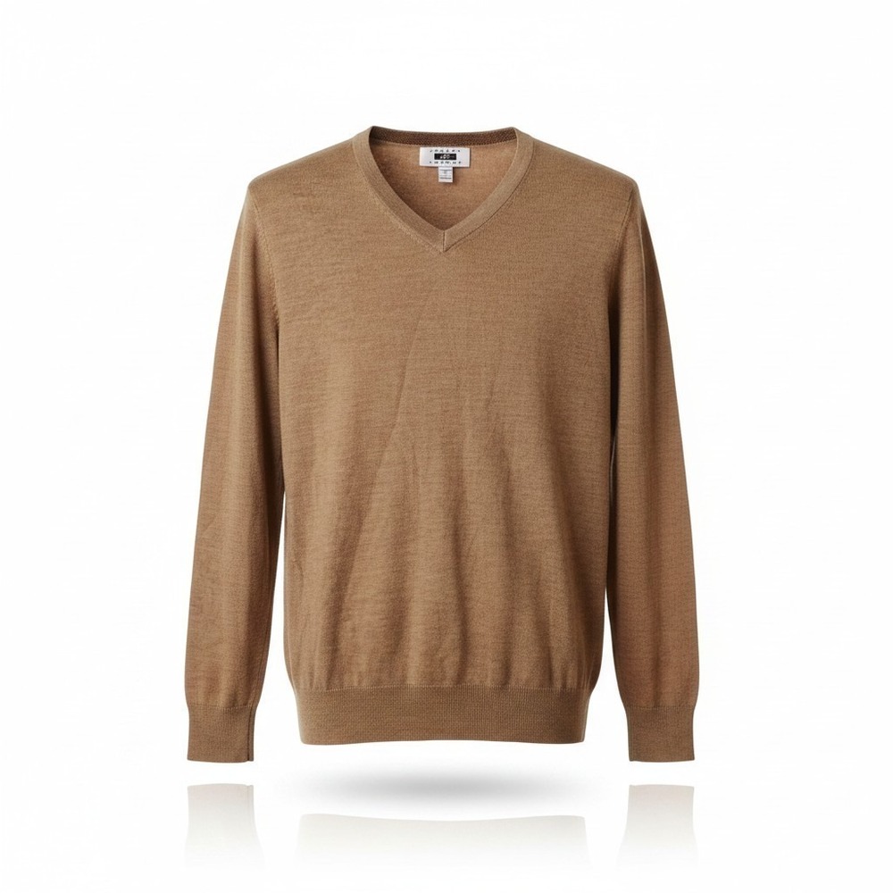 Joseph Abboud Men's Large Merino Wool Long Sleeve Modern Fit V-Neck Sweater
